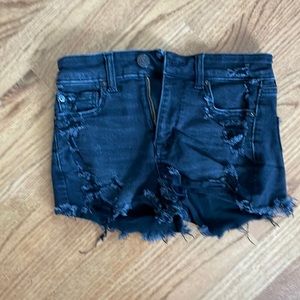 American Eagle black jean shorts size 0
